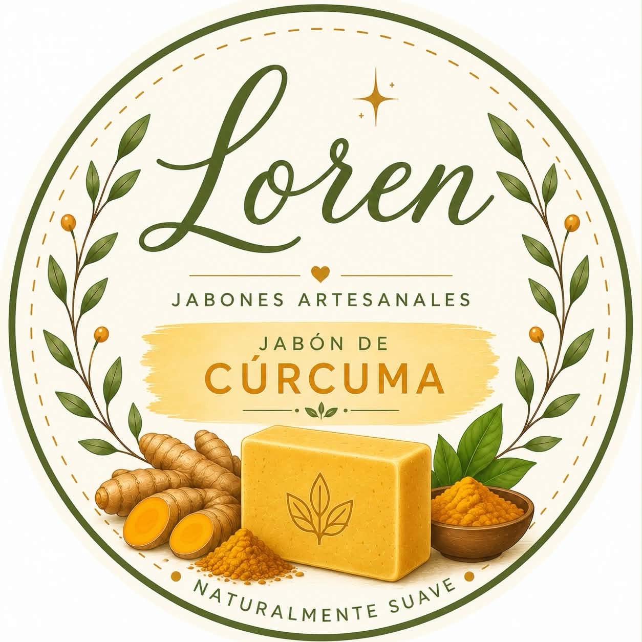 Loren Handmade All Natural Turmeric Body Bar Soap Multipack 4 oz