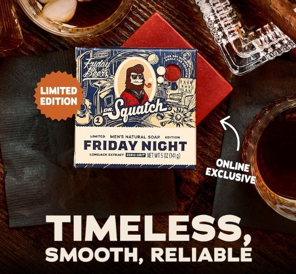 NEW SCENT!! 2 PACK Dr Squatch FRIDAY NIGHT LET’S RIDE Limited Edition Bar!