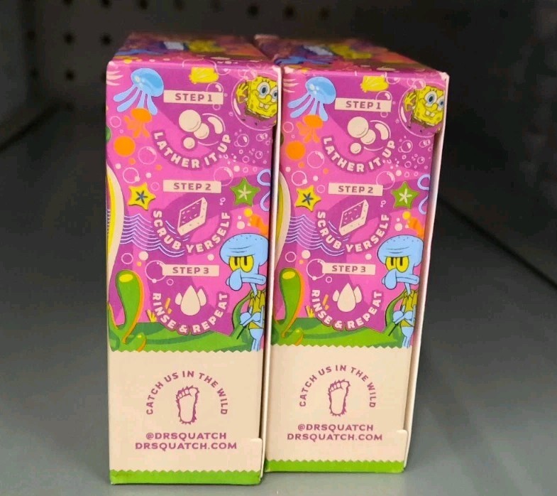Dr. Squatch Spongebob SEA STAR SHENANIGANS Patrick Star Men’s Soap Lot of 2 Bars