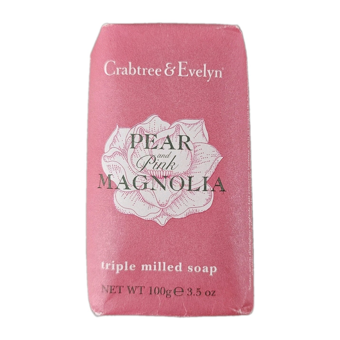 Crabtree & Evelyn PEAR & PINK MAGNOLIA Soap Bar 3.5oz New Old Stock