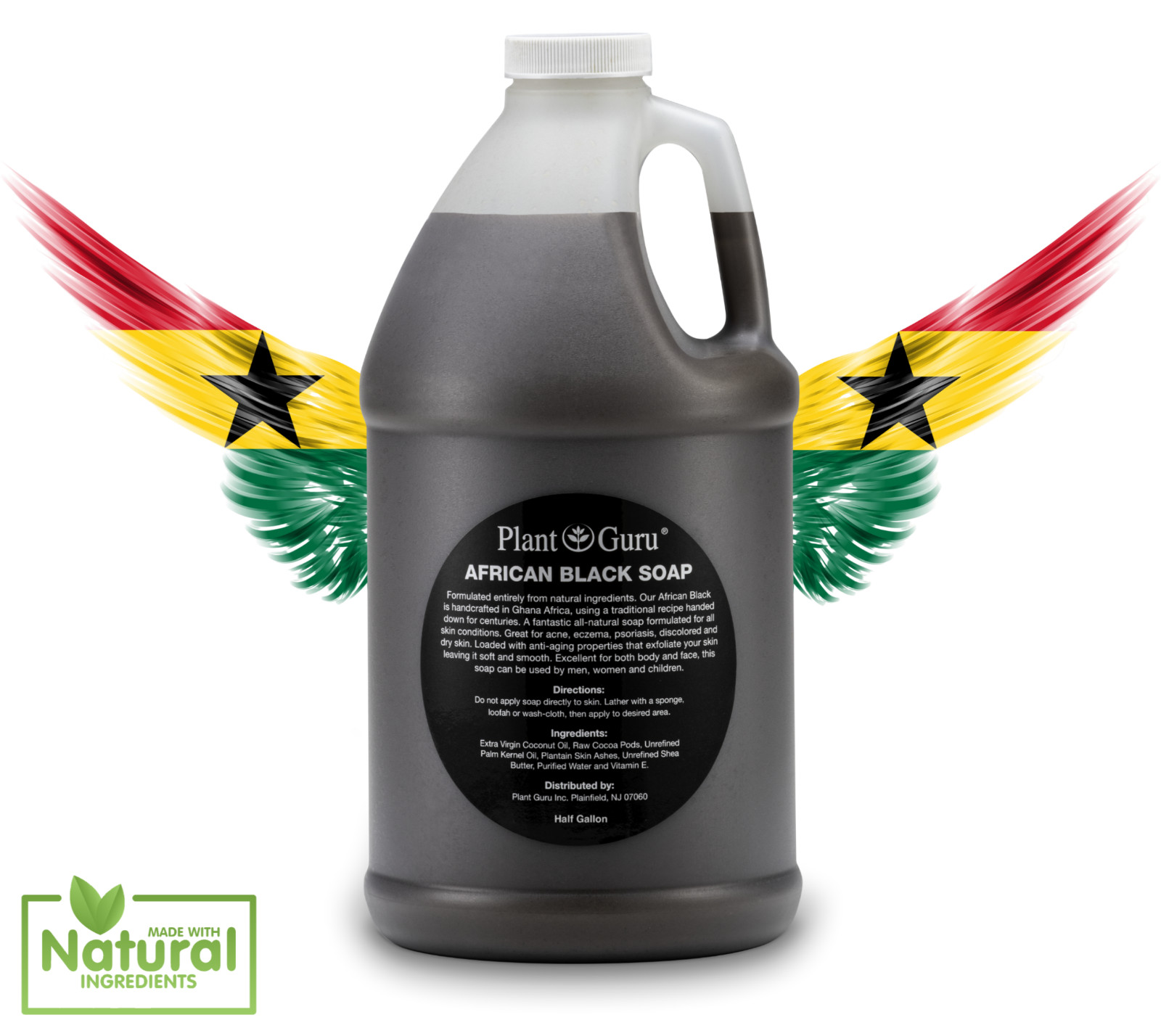 16 oz. SCENTED African Black Soap Liquid Raw 100% Pure Organic Body Face Wash