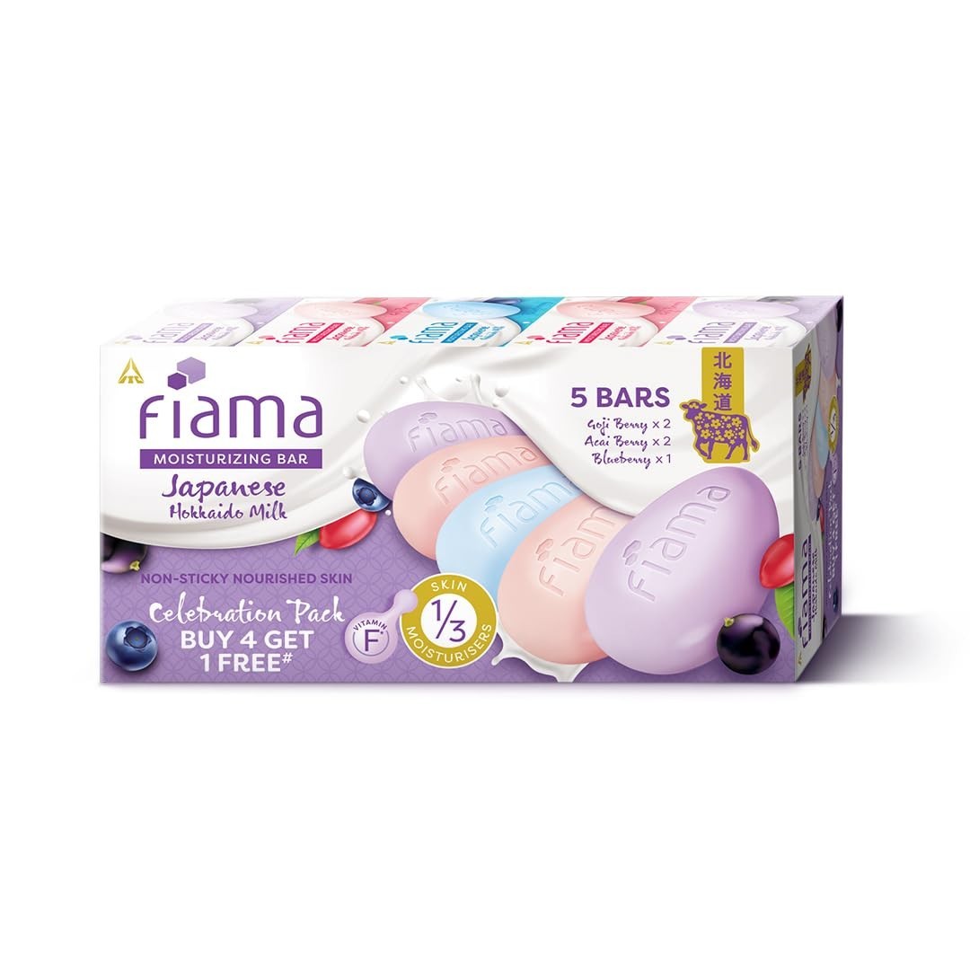 Fiama Soap Bar 5x125g Hokkaido Milk Berry Combo Moisturizing All Skin types