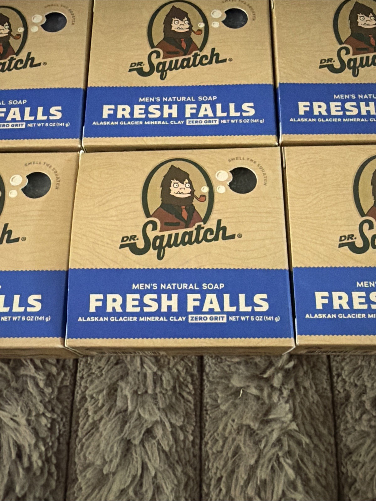 6X Dr. Squatch MEN’S NATURAL Bar Soap FRESH FALLS Scent 5 oz ea. 6 Bars New