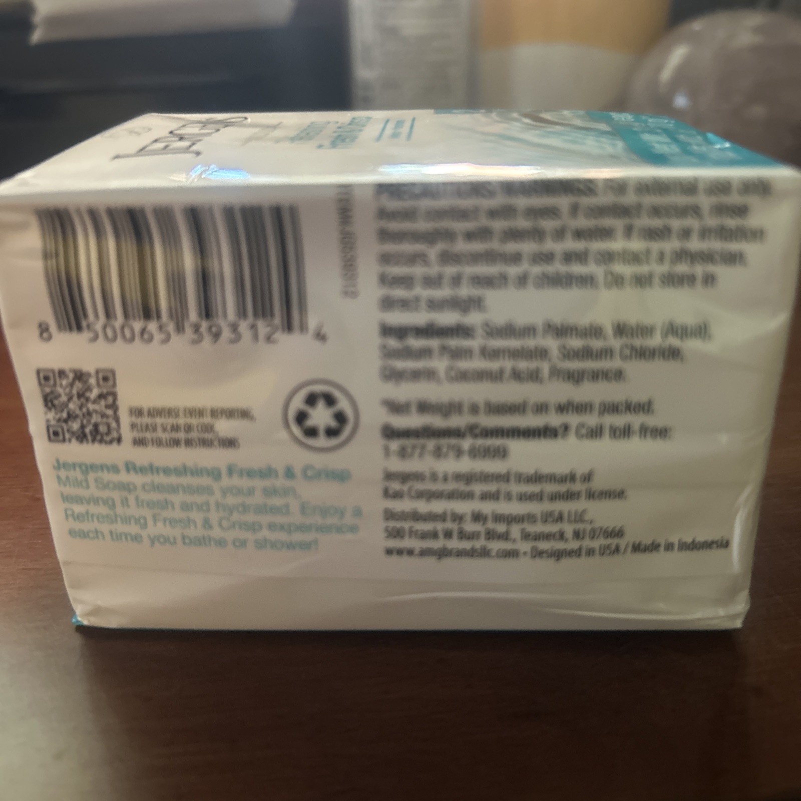 JERGENS (2-BARS) 3 Oz. FRESH & CRISP REFRESHING Mild Soap