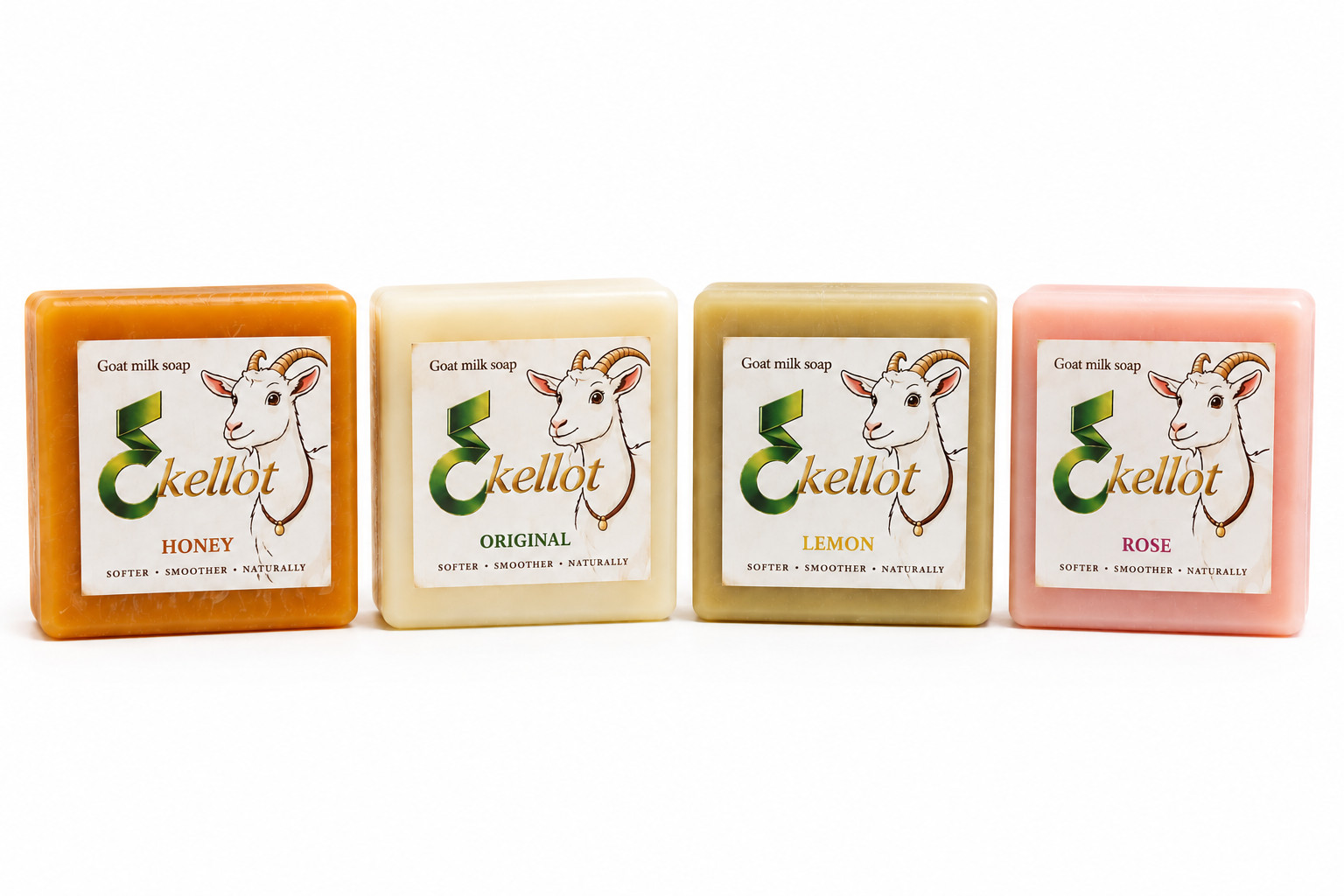 EKELLOT Handmade Goat Milk Soap 3-Pack | Free Shipping | Natural Bath Soap | 100