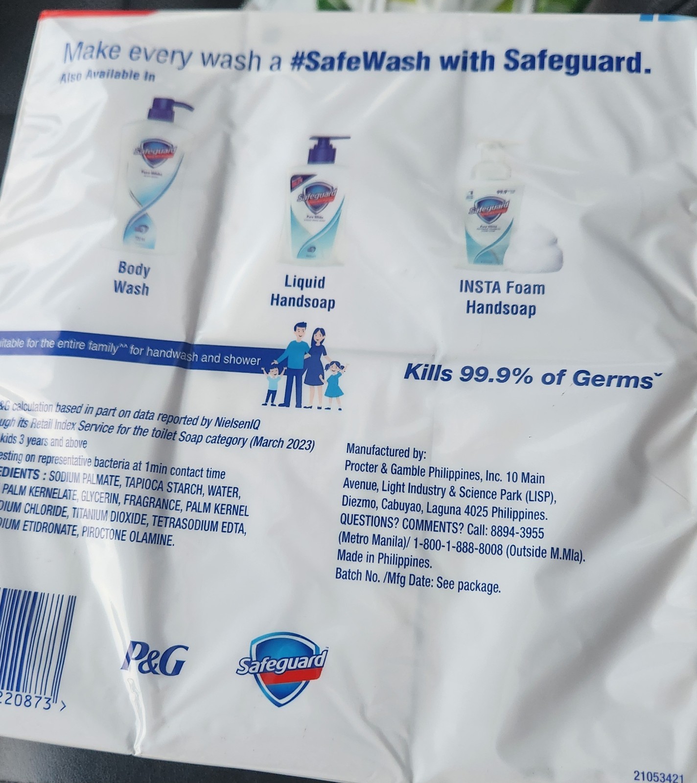 Safeguard Pure White BAR Soap 125g x 12