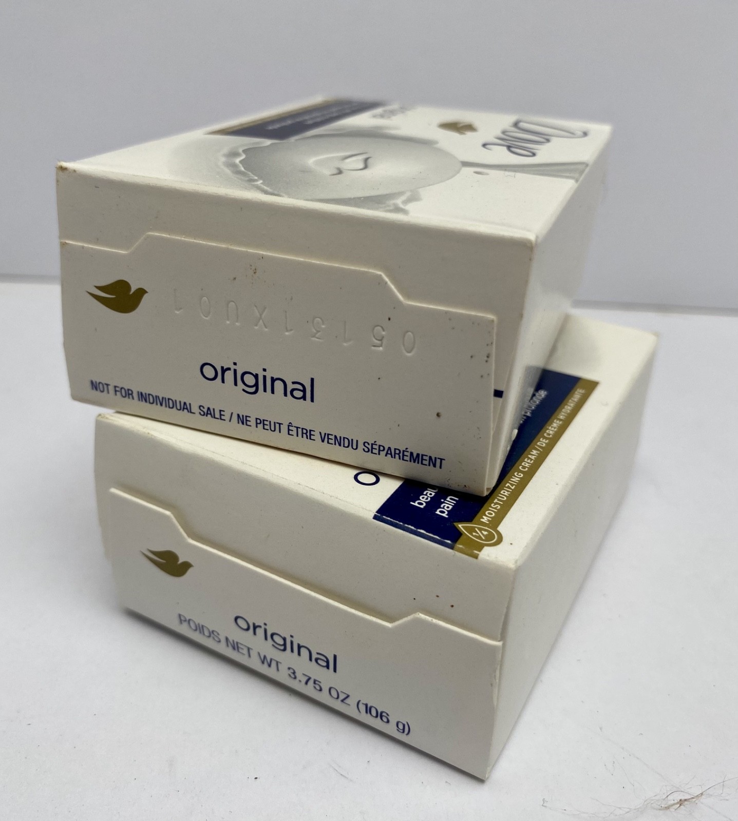 Lot Of Two DOVE White Bar Soap With Moisturizing Cream 3.75 oz 2 New Bars