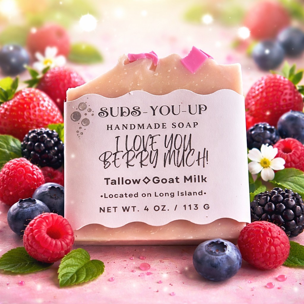 Hearts! Handmade Tallow Soap. Berry. Goat Milk Soap. Aloe. Gift. Bath Bar.