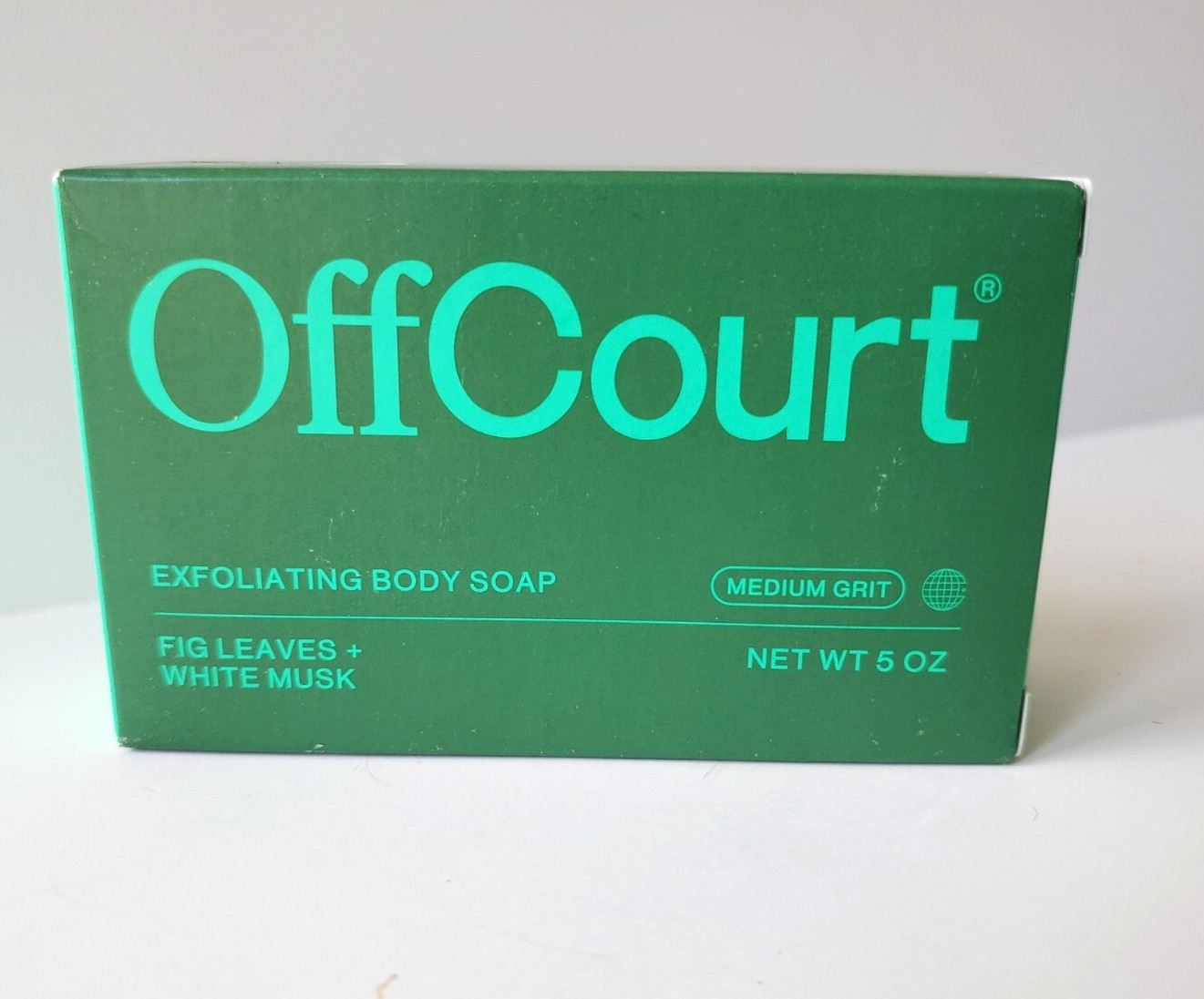 OffCourt Soap Bar NEW Box 5 oz Body Exfoliating Pumice Shea Fig Leaf White Musk