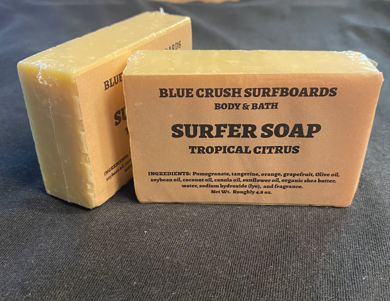 2 Bars / Surfer Soap / Artisan Homemade Cold Process / Tropical Citrus