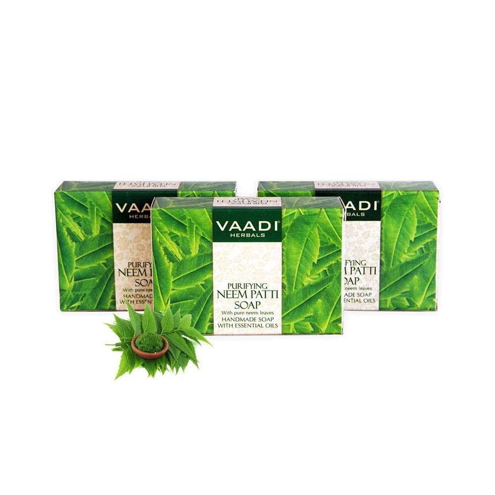 @ Vaadi Herbals Neem Patti Soap Pure Neem Leaves Each 3 x 75g d065