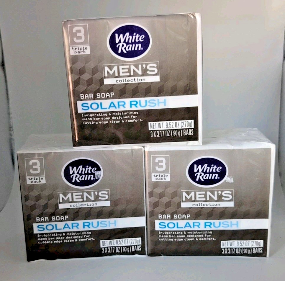 9 Bars White Rain Men’s Collection Solar Rush Bar Soap Invigorating Moisturizing