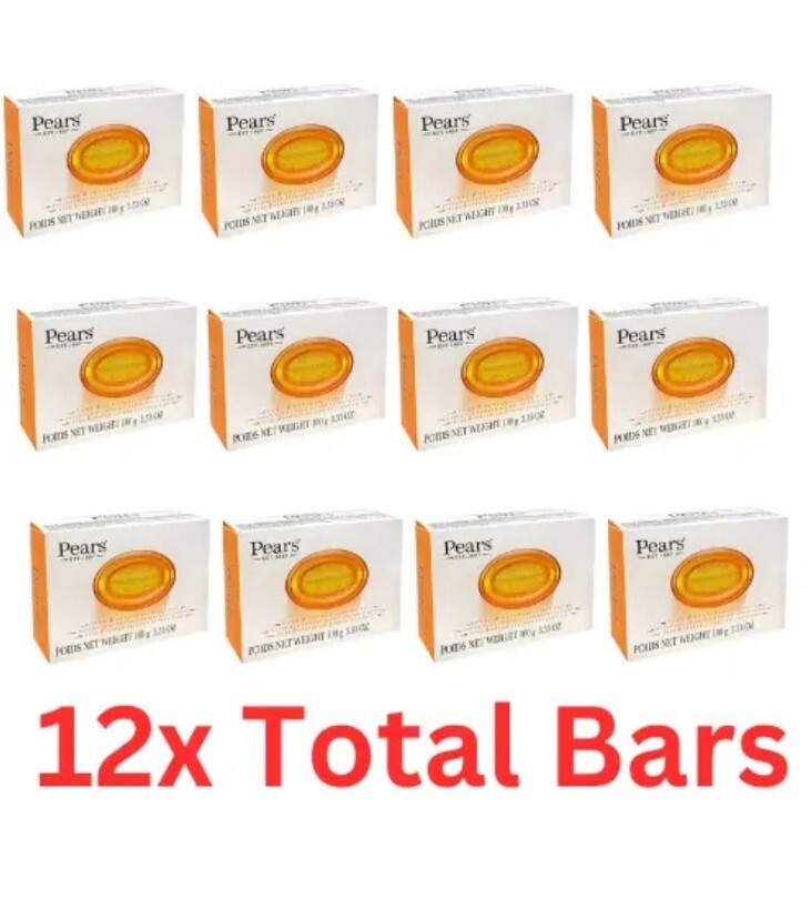 Pack Of 12 Pears Amber Orange Bar 125gm/4.4oz 2025 Expiry