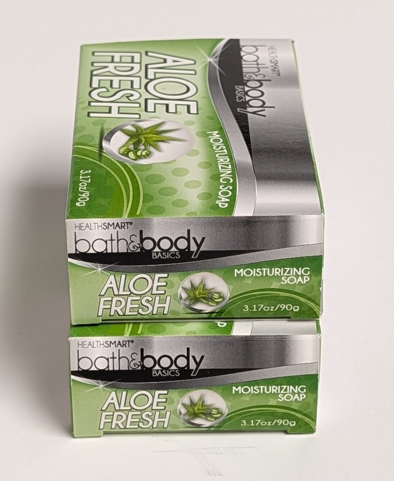 HealthSmart 2 Bar Soaps ALOE FRESH Moisturizing 3.17oz 90g Made In Turkey