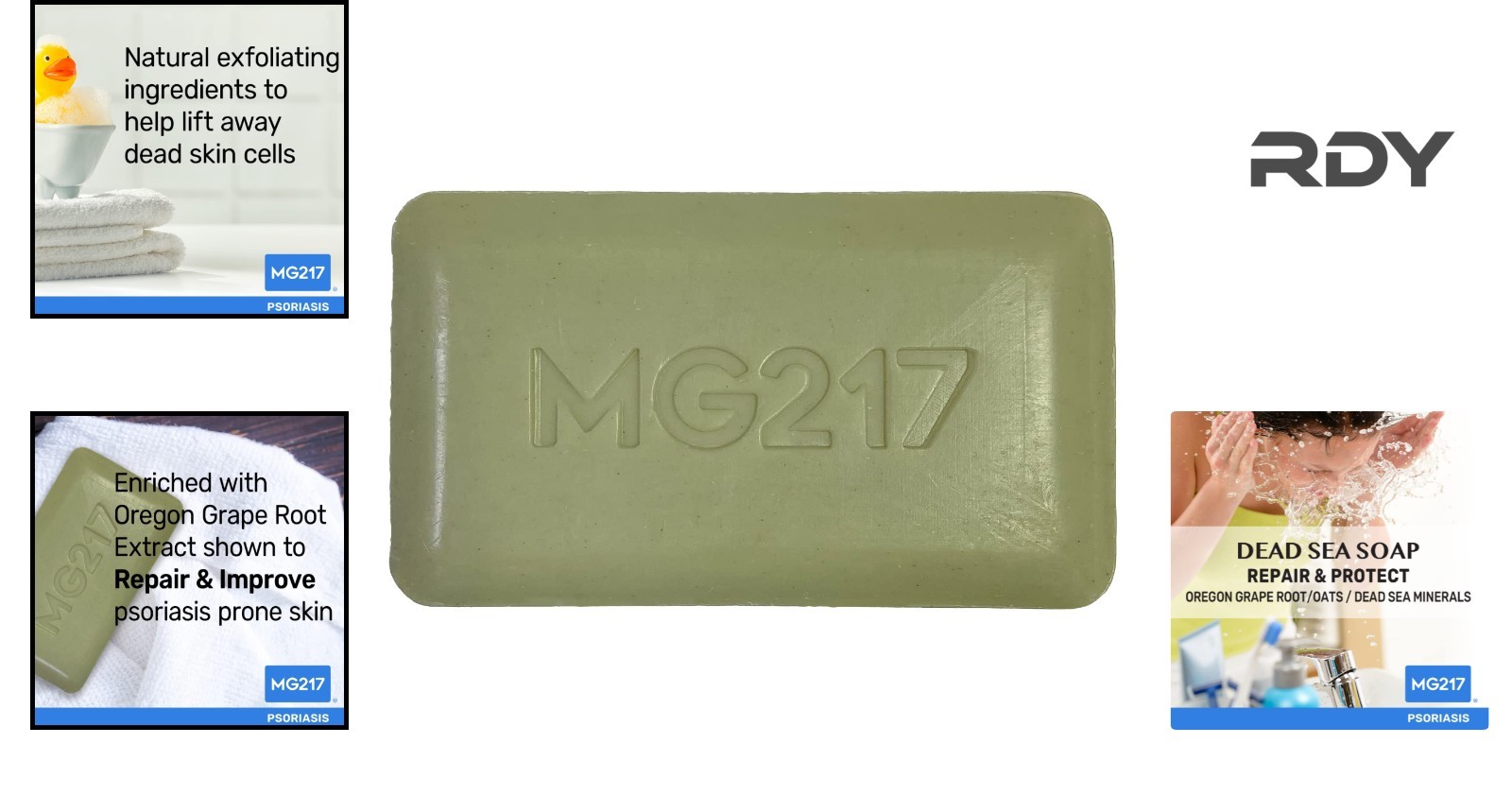 5oz Psoriasis Dead Sea Salt Bar Soap with Oregon Grape Root & Oatmeal Benefits