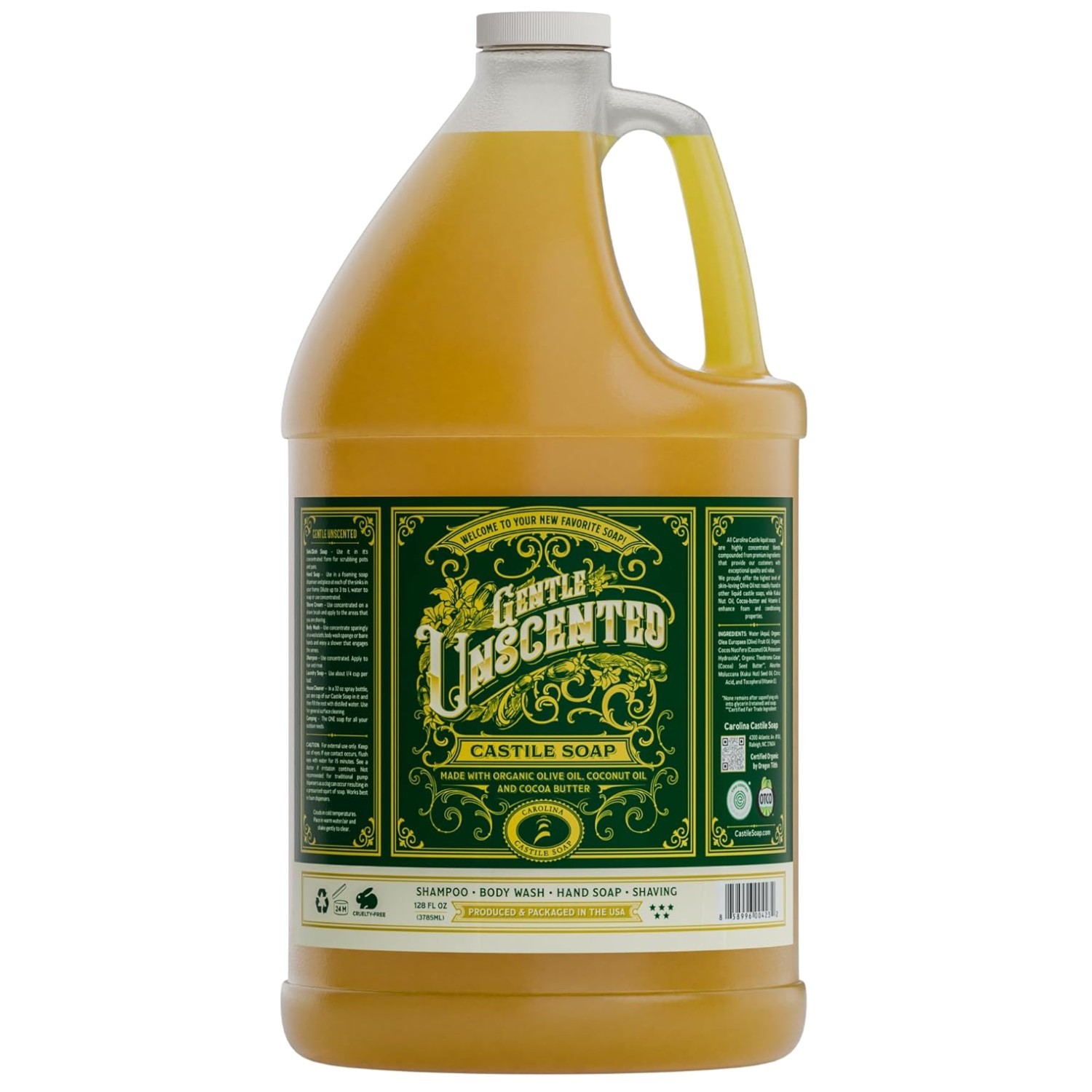 Organic Unscented Castile Soap, Body Wash