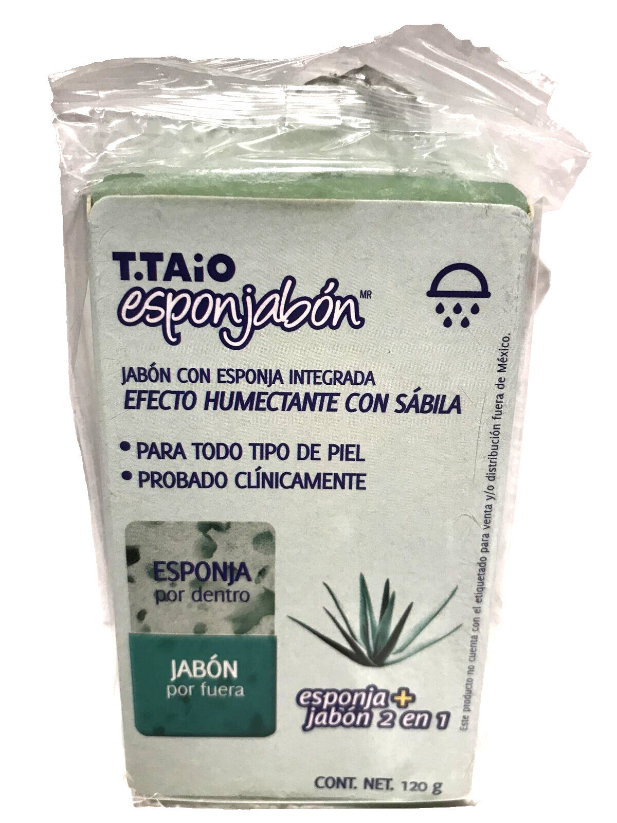 2-Pk T.TAiO Esponjabon Humectante c/Sabila Moisturizing Aloe SoapSponge