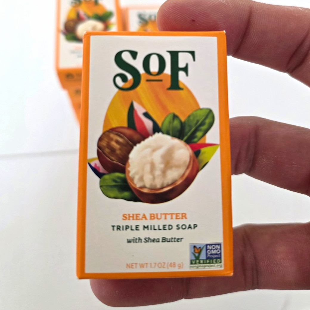 SoF Triple Milled Shea Butter Soap Bar 1.7 oz Travel Size Body & Hands