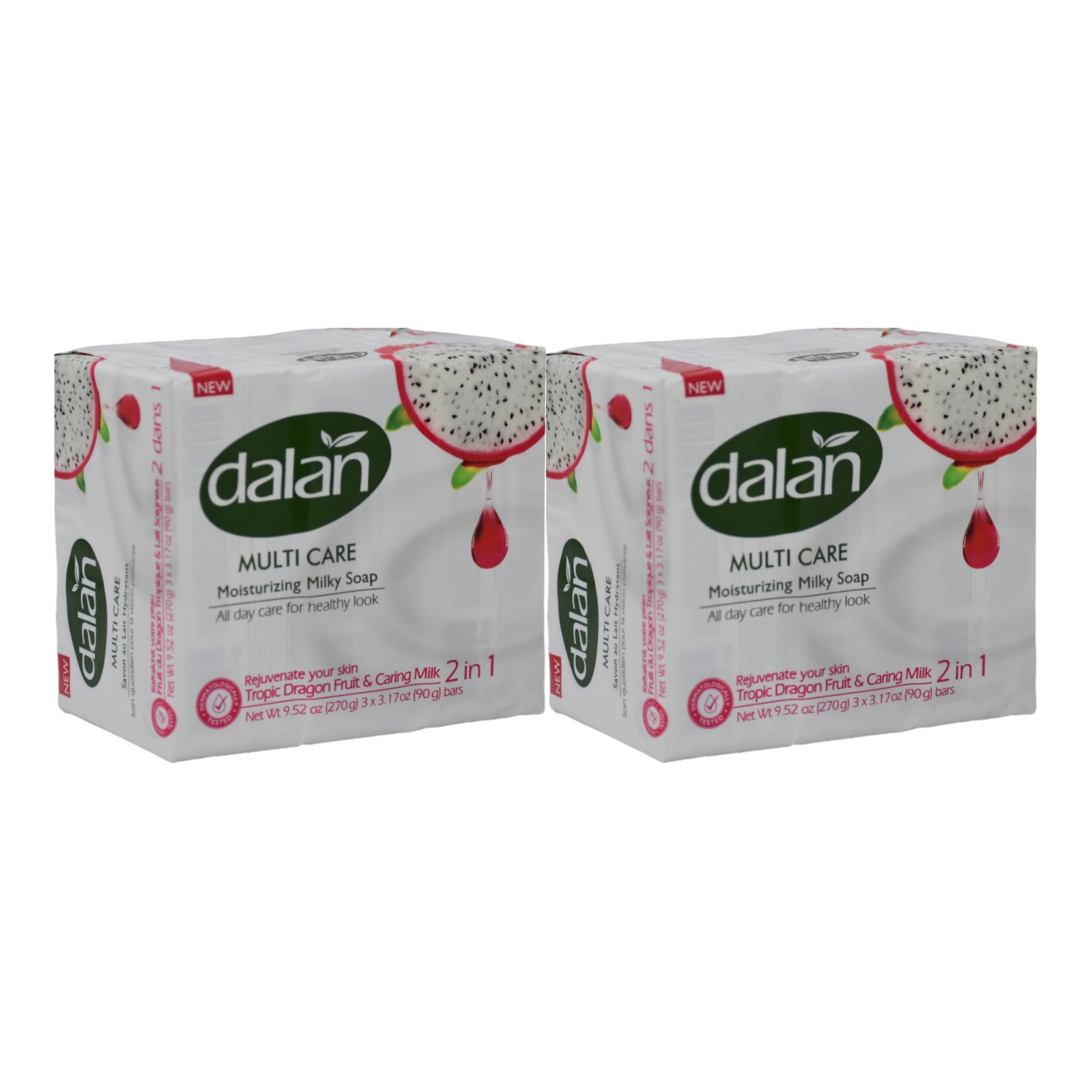 Dalan Multicare Soap Tropic Dragon Fruit Caring Milk 6 Bars x 3.17oz Each