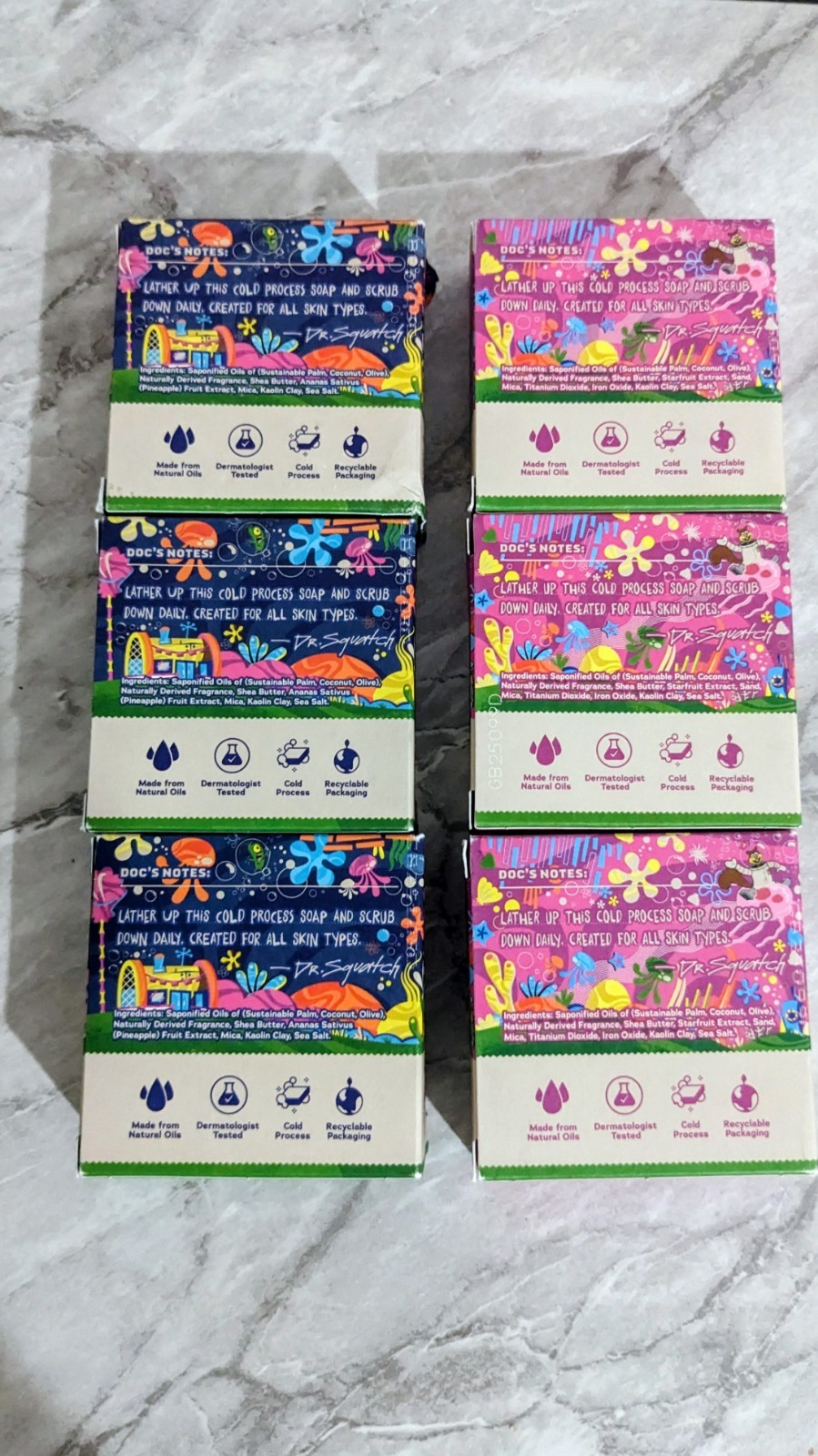 SpongeBob Soap Nautical Nonsense Sea Star Shenanigans Men’s Bar Bath Soap 6 Bars