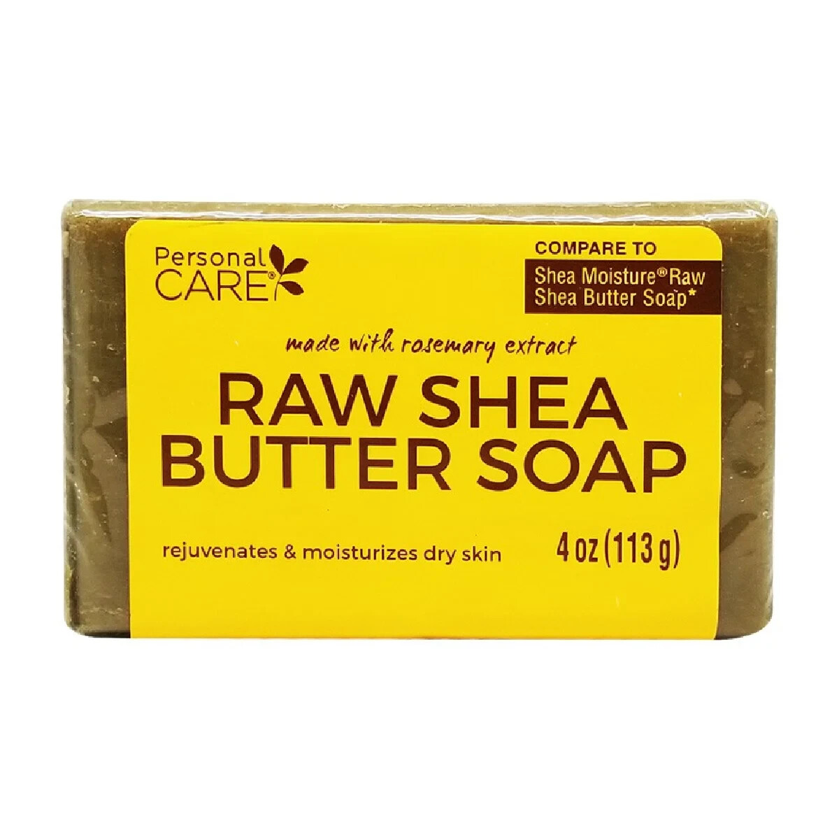 Personal Care Raw Shea Butter Soap, Rosemary Extract, Moisturizing 4 oz, 2pk