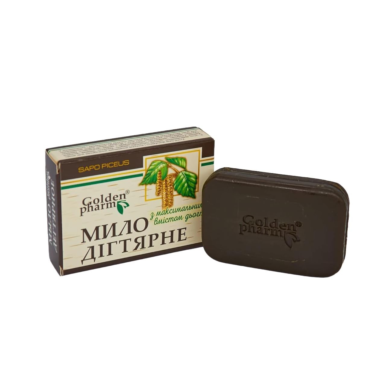 Birch Tar Soap Bar, Face & Body, Cleansing Bar with Glycerin & Kaolin 70g