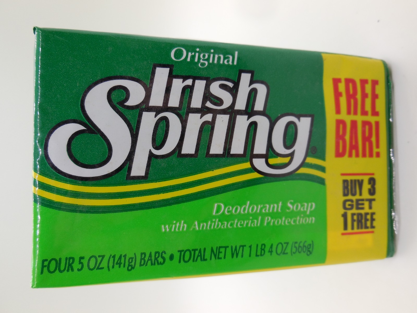 Vtg Original Irish Spring Deodorant Soap 4 Bar Lot 5 oz SEALED Antibacterial USA