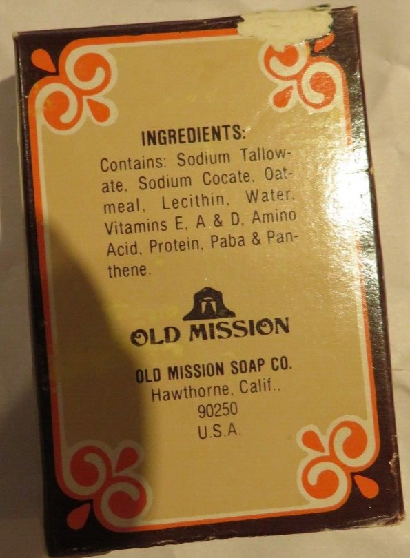 Vintage Old Mission-Health and Beauty Oatmeal Soap 2.7 OZ each Made in CA USA