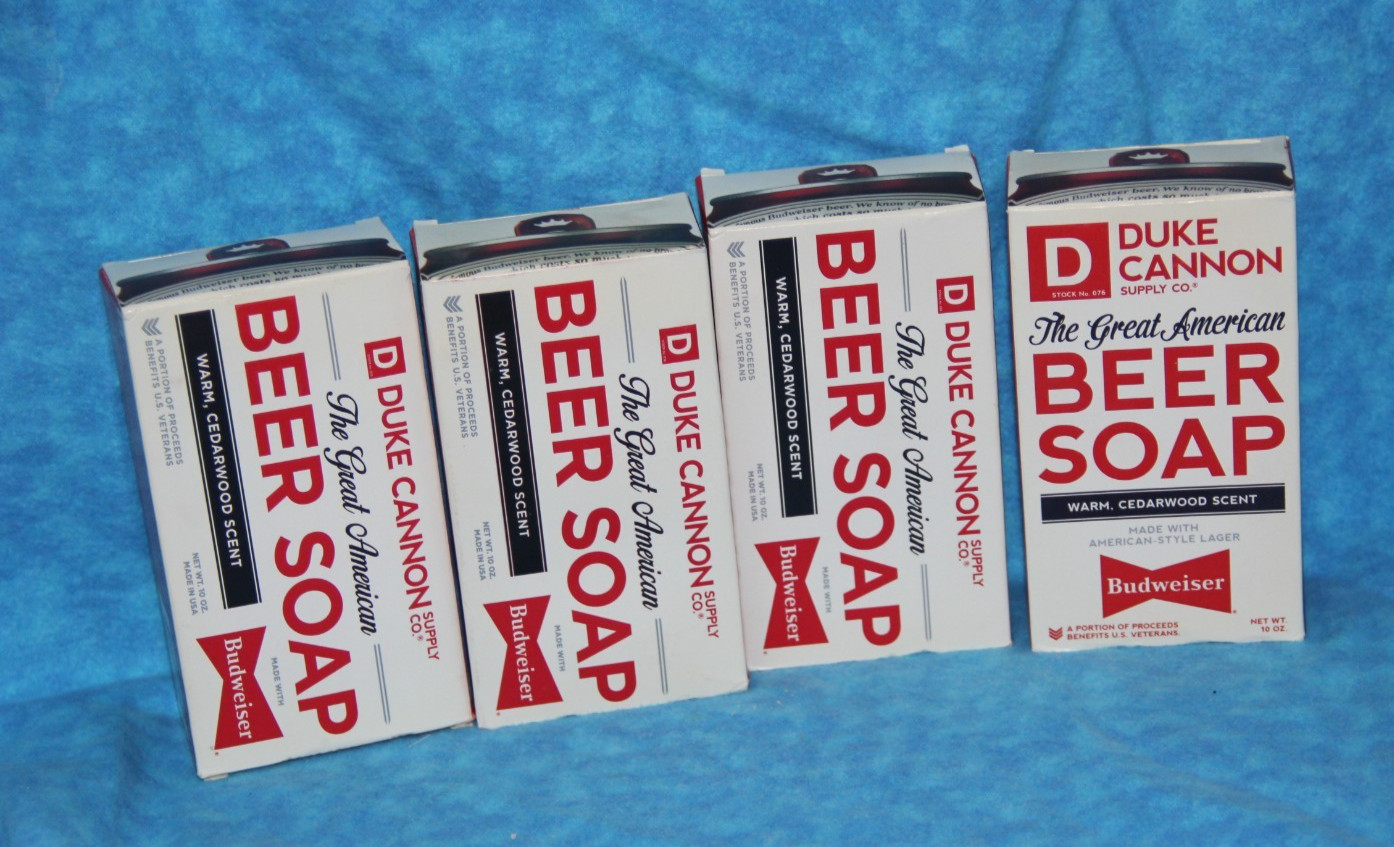 (4) Duke Cannon Supply Co. 10Oz Great American Budweiser Soap~ Warm Cedarwood