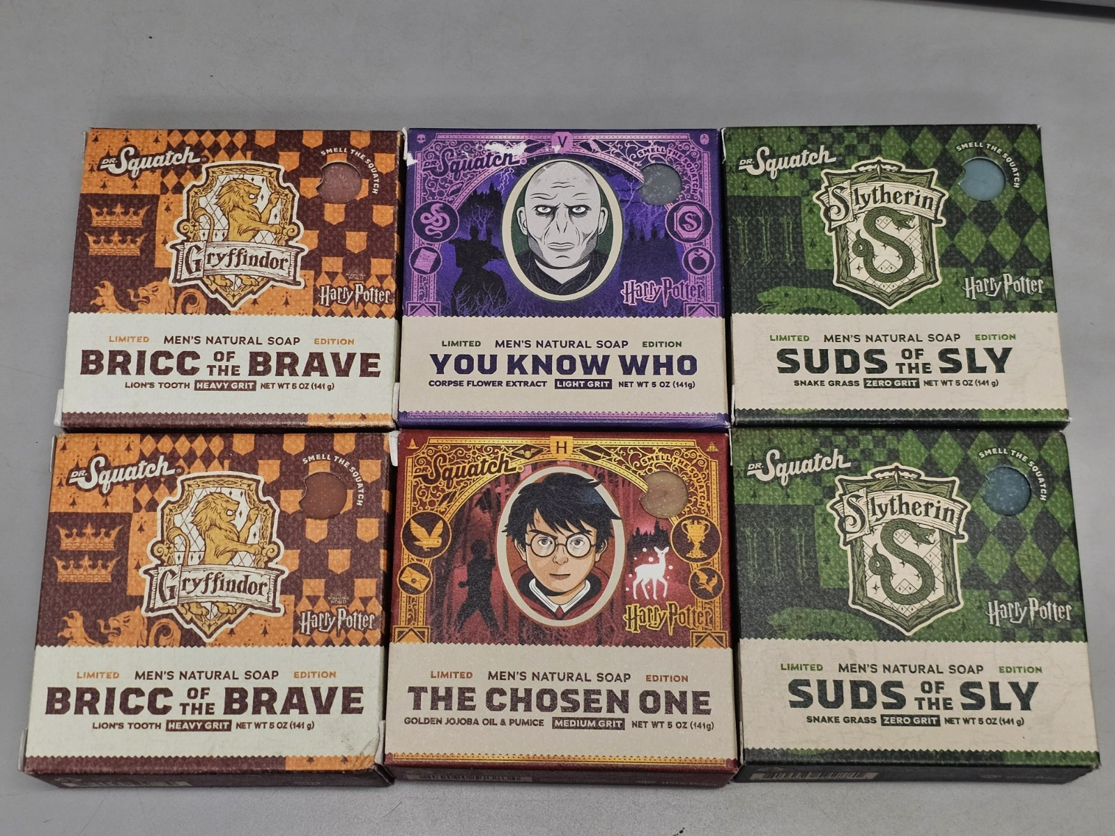 Lot of 6, Dr. Squatch Men’s Natural Harry Potter LIMITED EDITION Soap