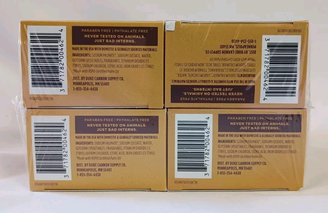 4 Bars Duke Cannon Big Ass Brick of Soap Half Ration Sawtooth 4.5 oz. Each