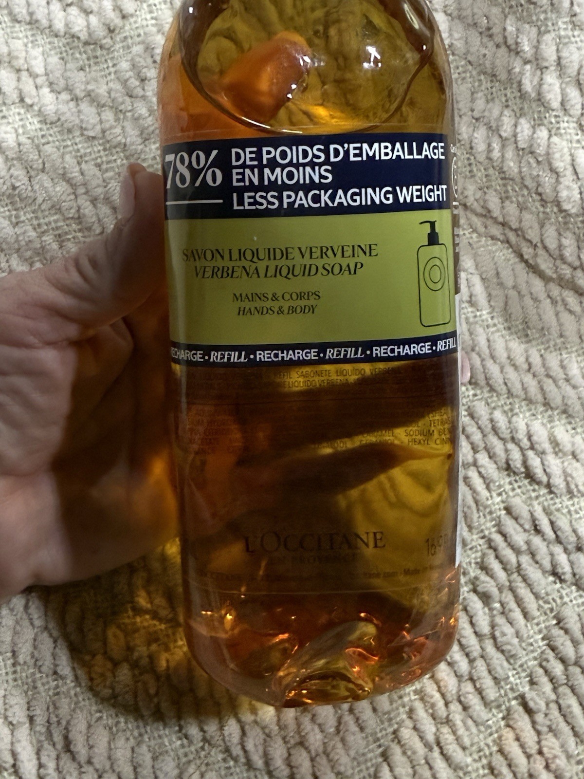 L’OCCITANE Shea VERBANA LIquid Soap REFILL Hands & Body 16.9 fl. oz. France
