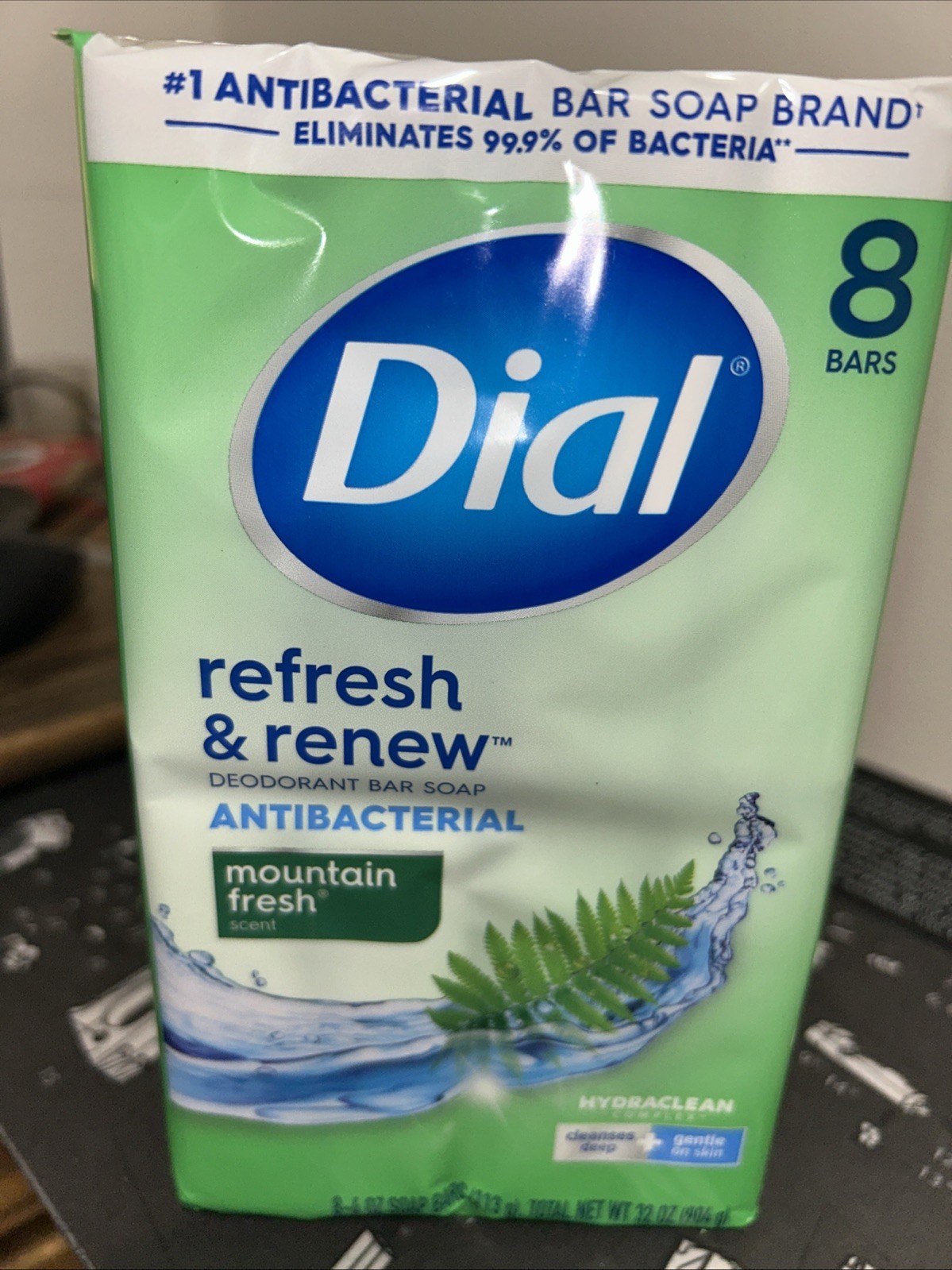 Dial Antibacterial Bar Soap, Refresh & Renew, Mountain Fresh, 8 4-oz Bars