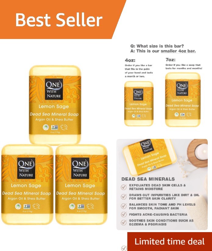 Dead Sea Lemon Sage Purifying & Exfoliating 3-Pack Soap
