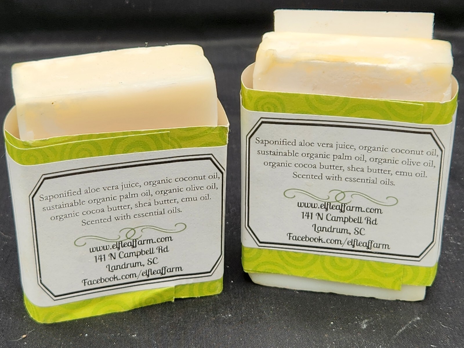 Natural Bath Soap – Handcrafted – Homemade Elf Leaf Farm Double Mint Aloe 2 Bars