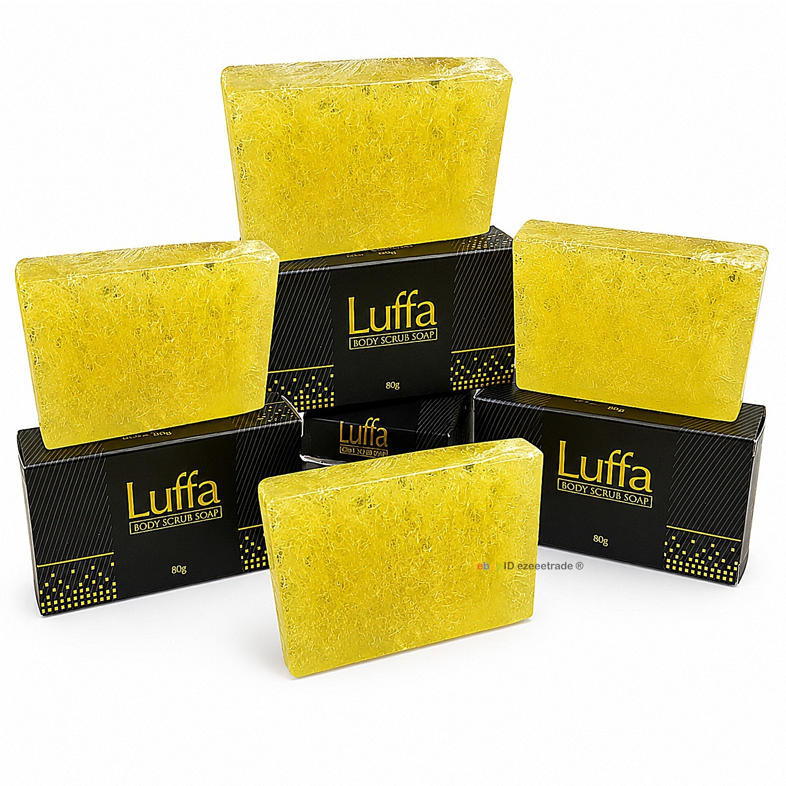 FLUFFY LUFFA Body Scrub Soap 80g Exfoliating Loofah Bath Shower Bar
