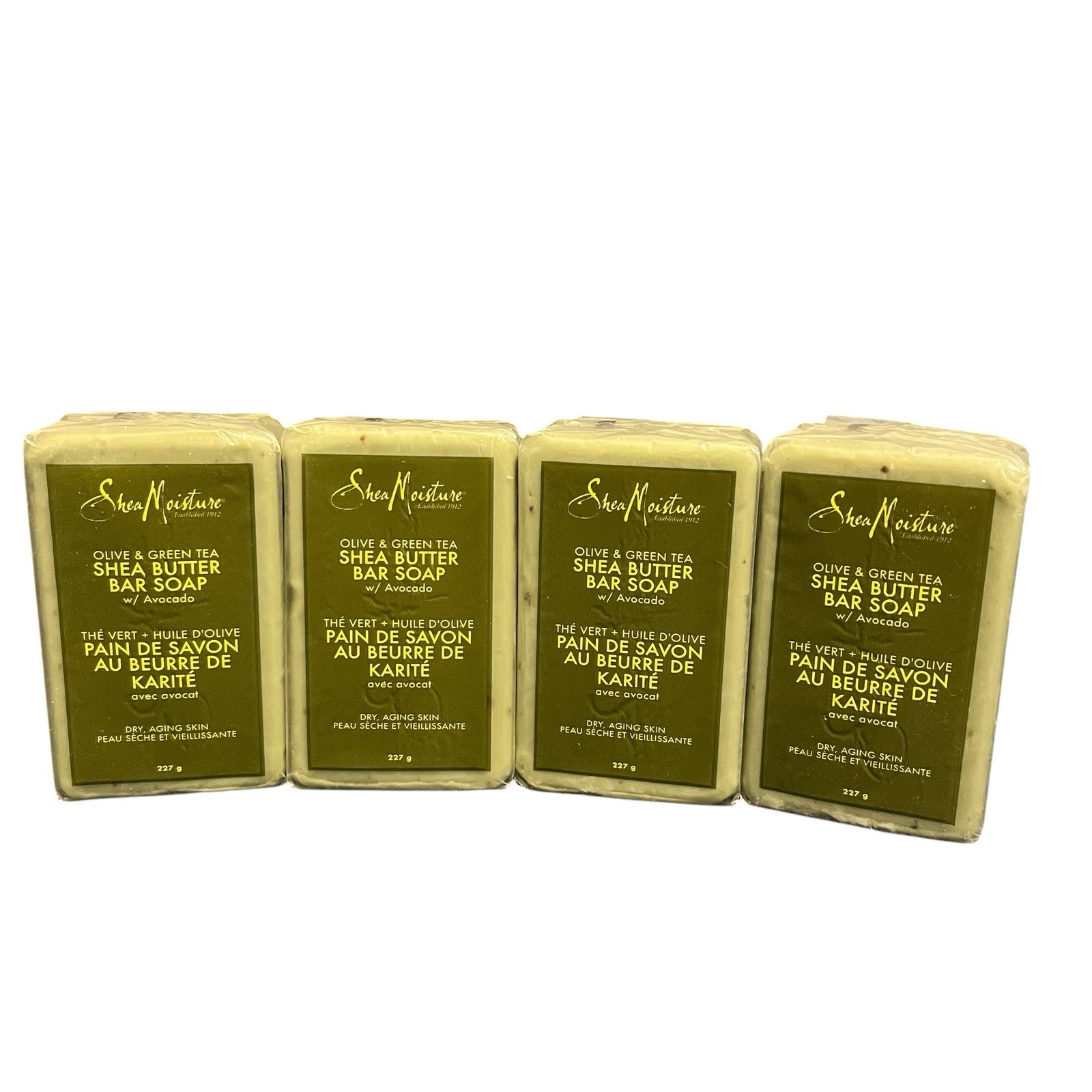4X Shea Moisture Olive & Green Tea Shea Butter Bar Soap Avocado Aging Skin 8 oz