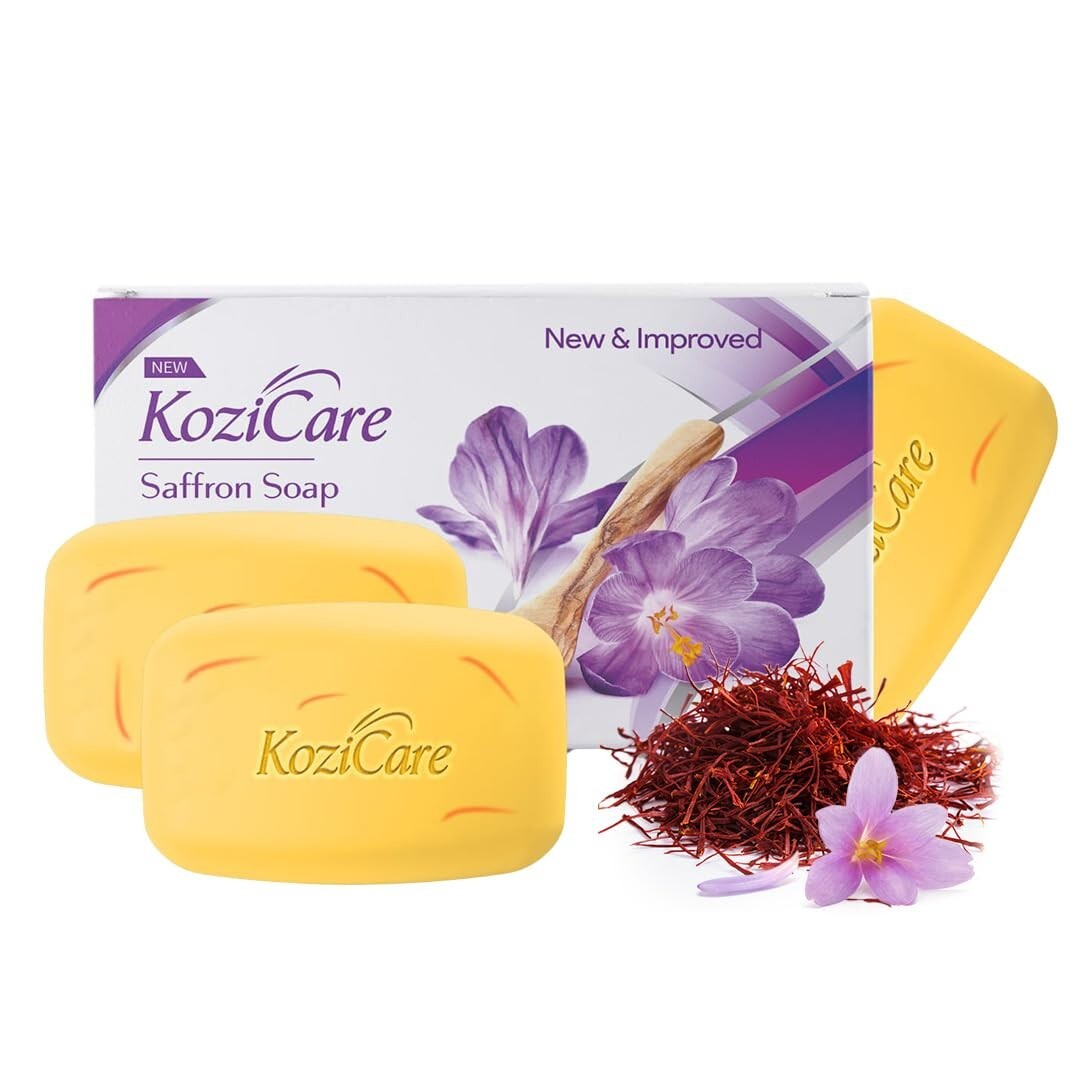 3 x Kozicare Kojiic Acid Soap & Glutathione Soap | Saffron Soap 75gm Tan Removal