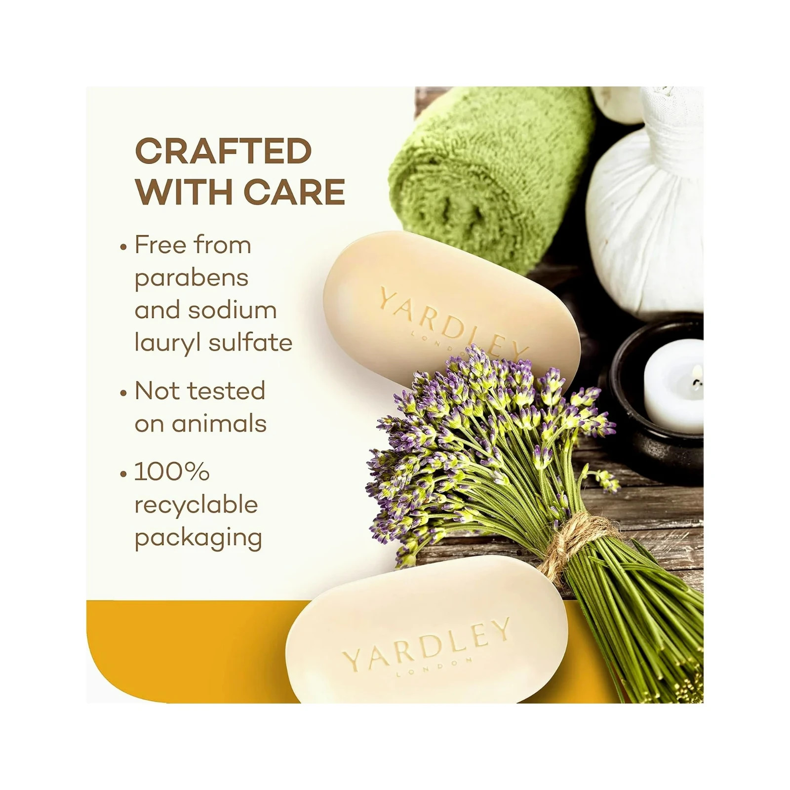 Yardley London Moisturizing Bath Bar Lemon Verbena 4.0 Oz. 4 Pack