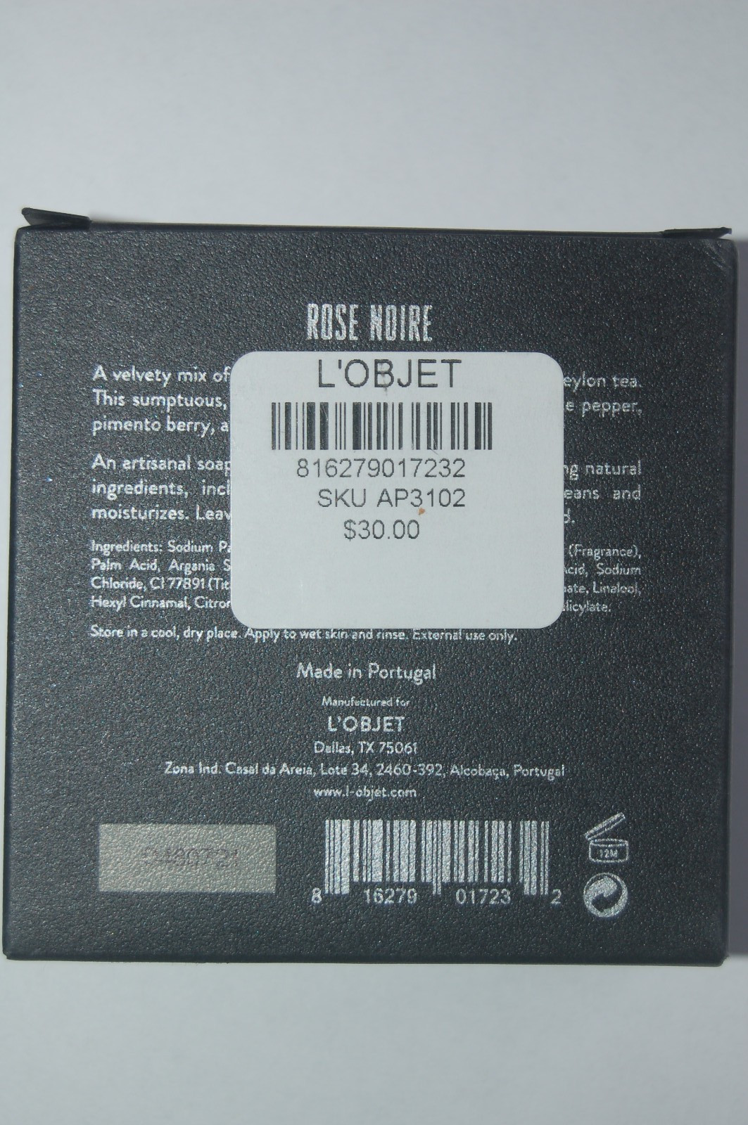 L”Objet Rose Noire Body Soap, 4.4 oz/125 gm, Neiman Marcus Sealed, NIB