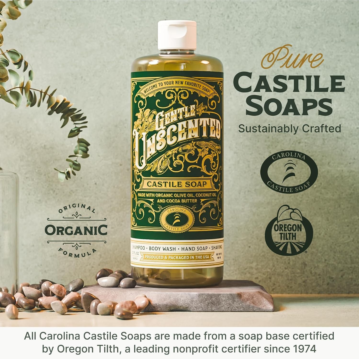Organic Unscented Castile Soap, Body Wash
