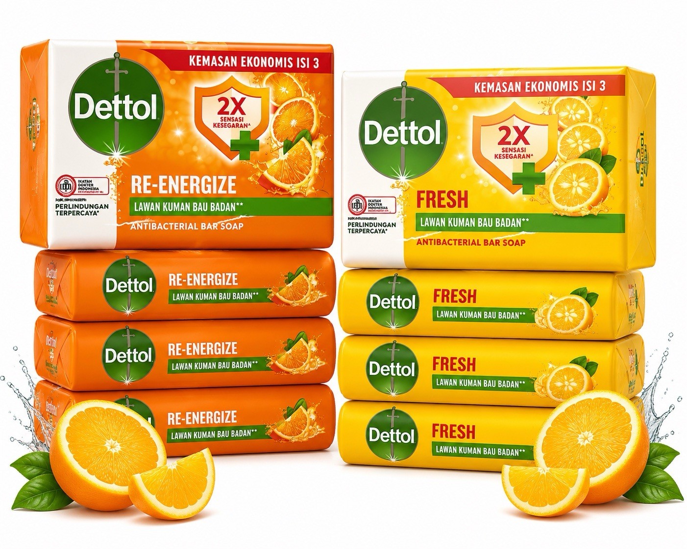 12pc Dettol Re-Energize Bar Soap, 100 gm Big Saving!!