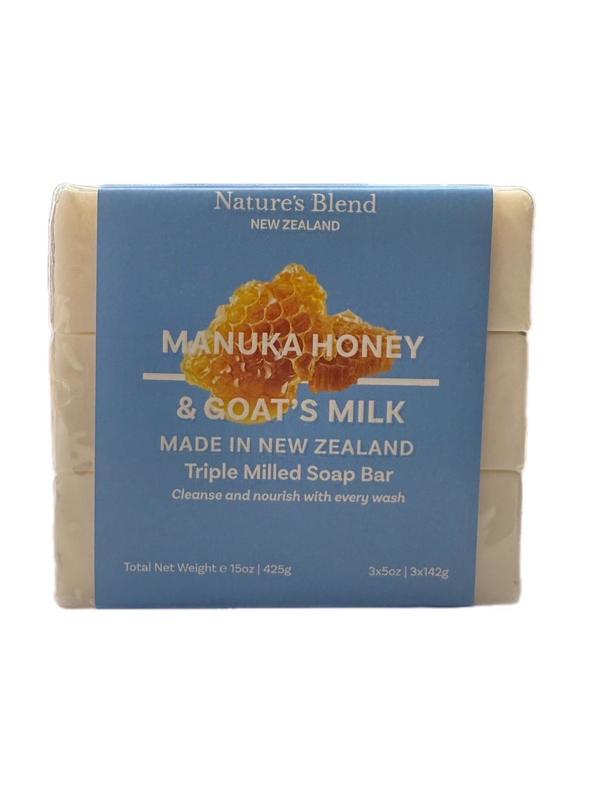 Nature’s Blend Manuka Honey & Goat’s Milk 3 Soap Bars Triple Milled New Zealand