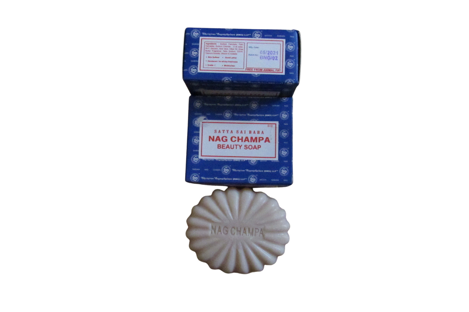 Satya Sai Baba NAG CHAMPA or SUPER HIT Beauty Bar Soap, 75 or 150 Grams Box