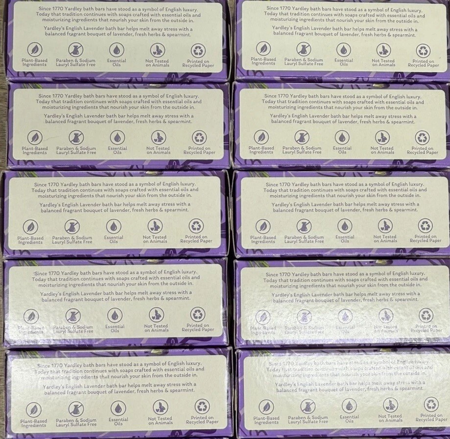 Yardley London English Lavender Moisturizing Bath Soap 4oz Each 12pc