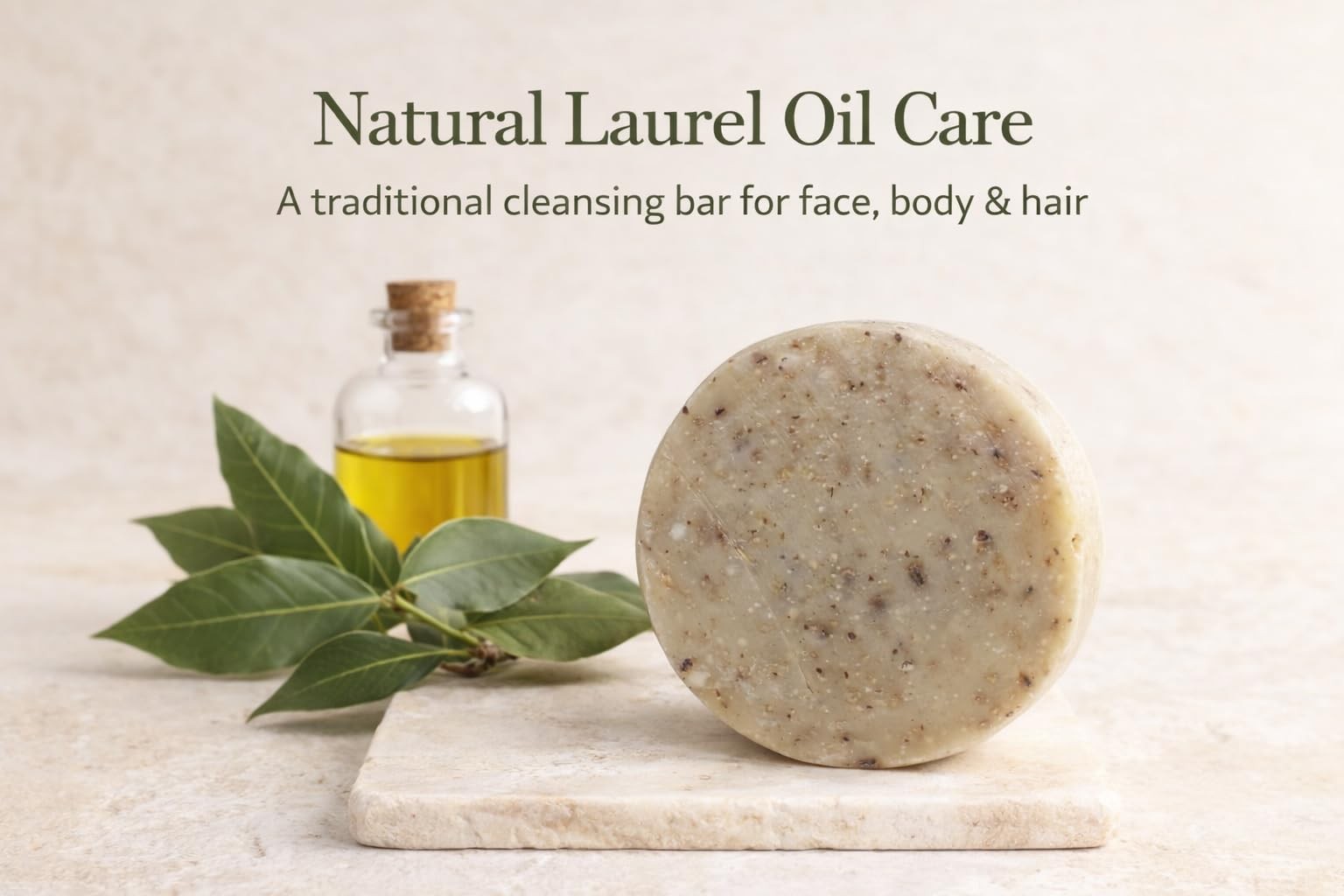 Natural Laurel Soap – Antioxidant Skin Cleanser & Pore Tightening Bar – Leave…