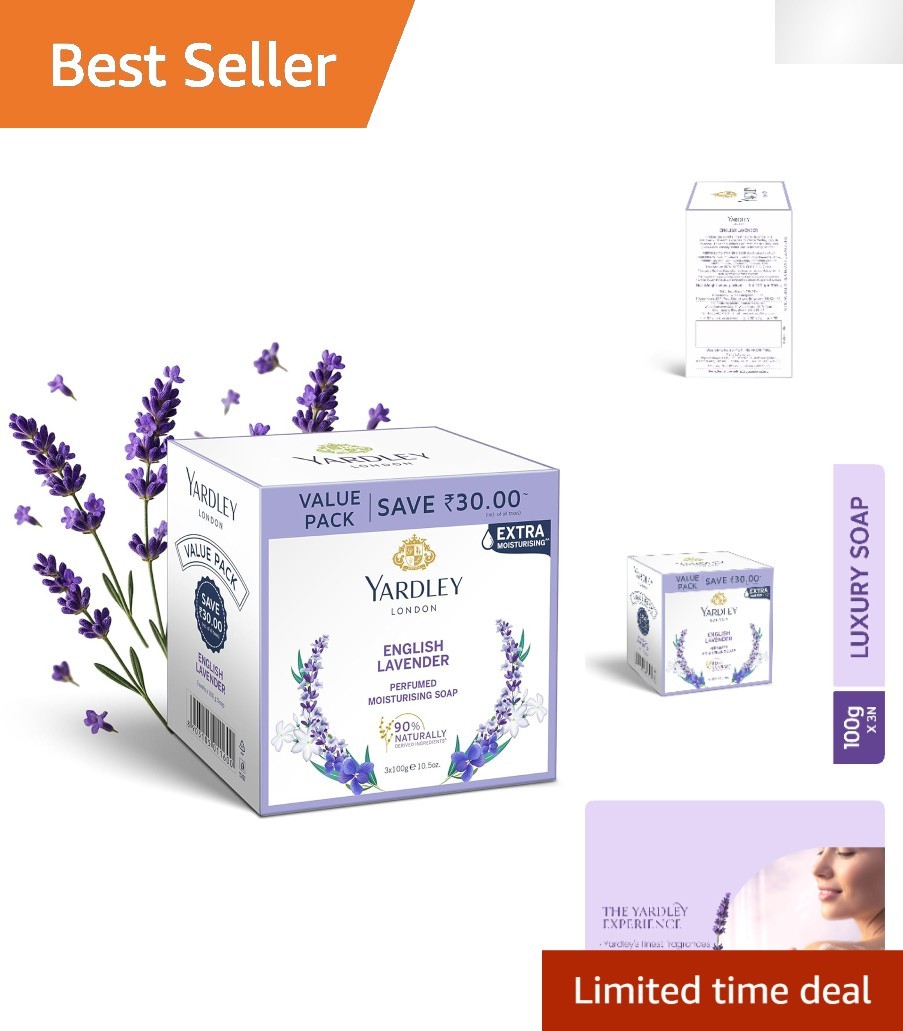 Indulge in English Lavender Luxury Soap – 3 x 100g for Whole Body Care