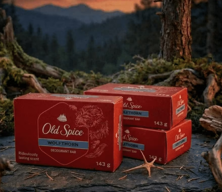 3X Old Spice “Wolfthorn” Bars of Deodorant Soap 5.04 oz Each