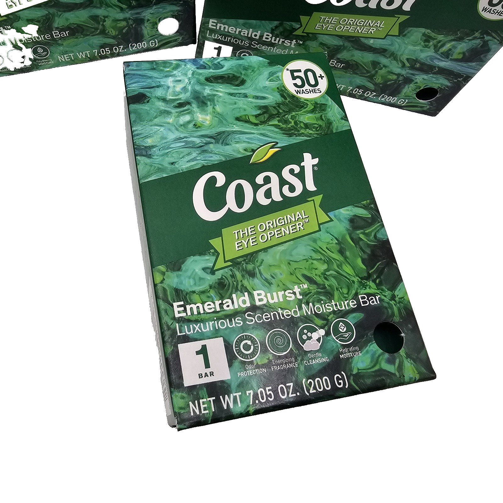Coast® Emerald Burst Moisturizing Bar Soap 7.05 Oz each Lot of 5 Bars