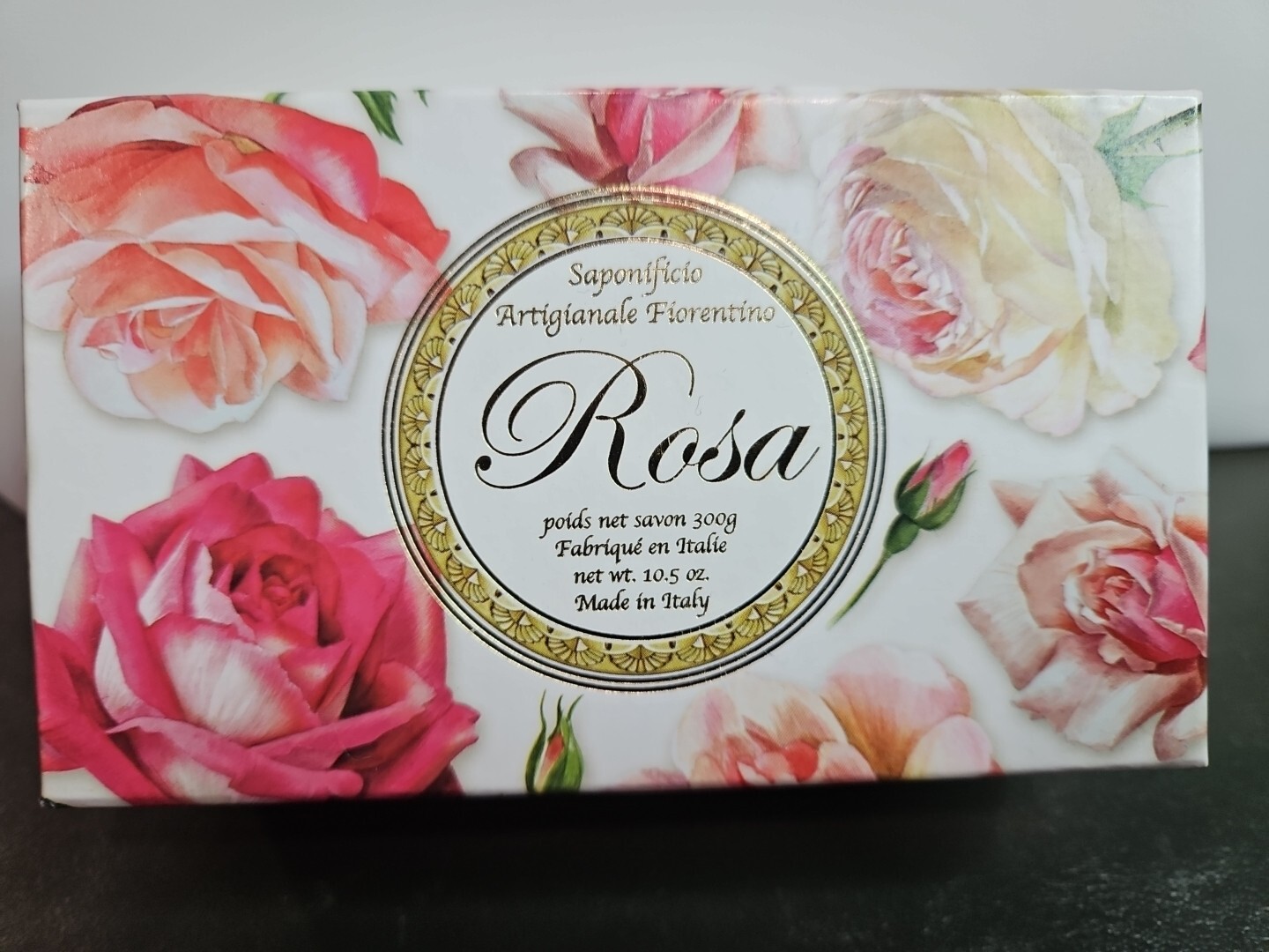 Saponificio Artigianale Fiorentino ROSA Soap, 300g ,10.5 Oz Made In Italy (A)